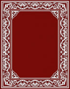 Rich Garnet White Floral Scrollwork Border Rug