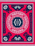 Crimson White Navy Central Medallion Rug