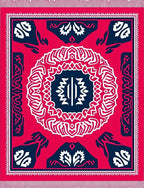 Crimson White Navy Central Medallion Rug