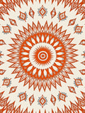 Sunburst Orange Tribal Medallion Rug