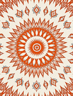 Sunburst Orange Tribal Medallion Rug
