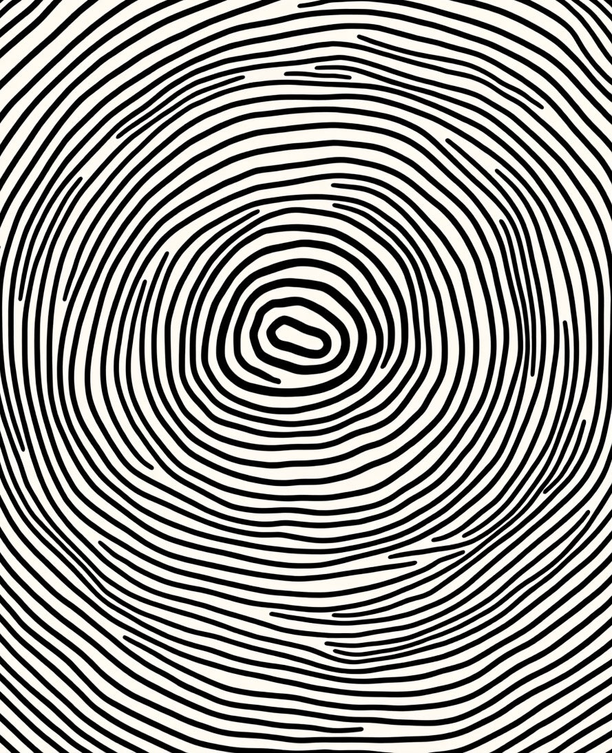 Black White Concentric Circles Rug