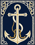 Nautical Anchor Rope Celtic Border Rug