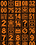 Orange Geometric Number Collage Rug