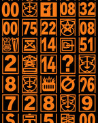 Orange Geometric Number Collage Rug