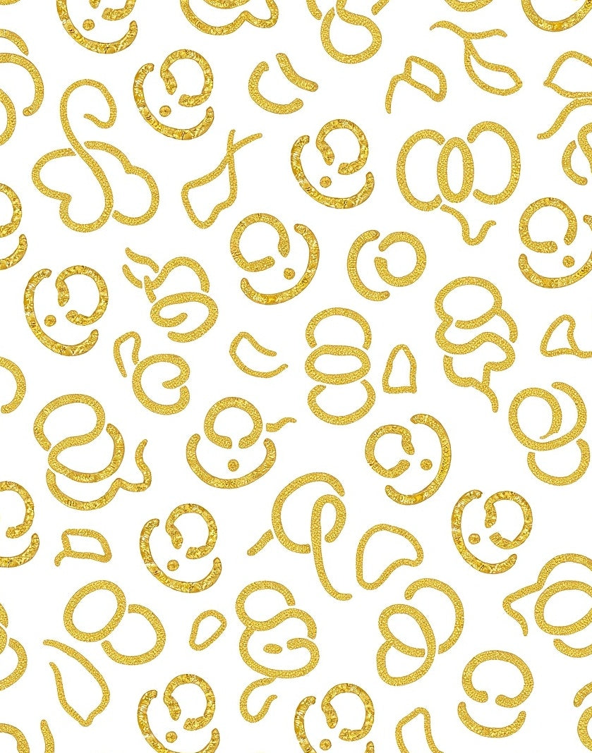 Golden Swirls Abstract Composition Rug