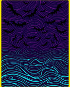 Purple Bats Swirling Night Sky Rug