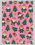 Pink Festive Elf Christmas Tree Repeat Rug