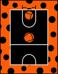 Orange Black Polka Dot Court Rug