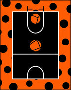 Orange Black Polka Dot Court Rug
