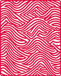 Crimson Wavy Lines Abstract Rug