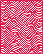 Crimson Wavy Lines Abstract Rug