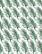 Dark Green Palm Frond Garden Rug