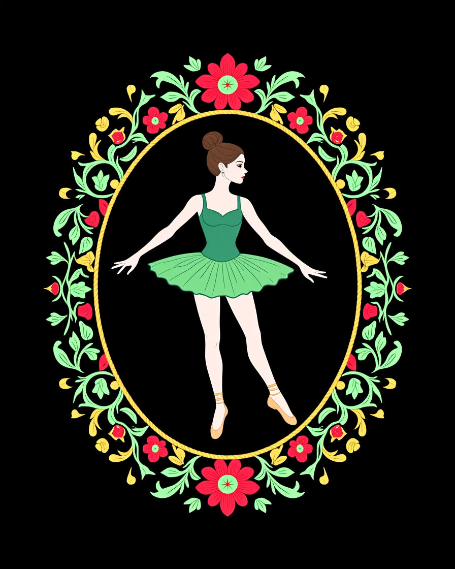 Emerald Ballerina Floral Oval Charm Rug