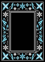 Winter Sky Floral Border Rug