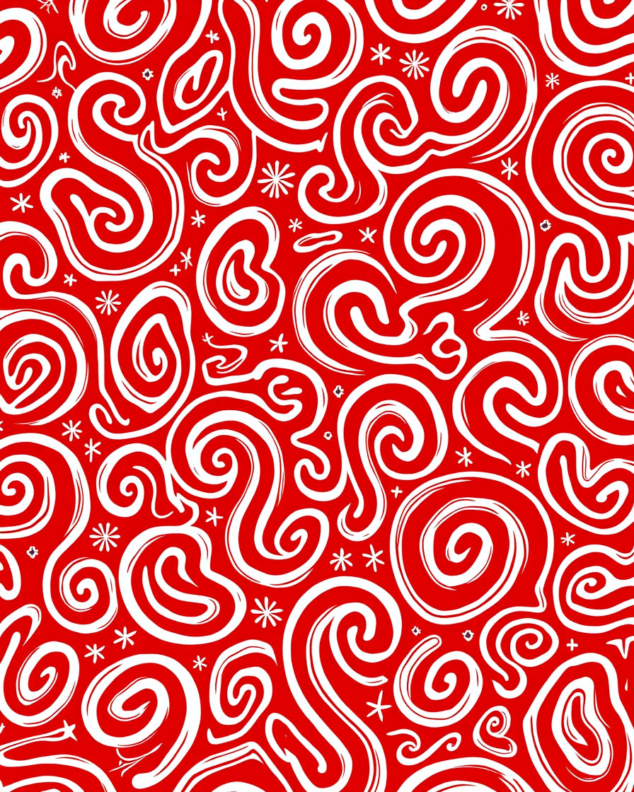 Red White Swirl Abstract Harmony Rug