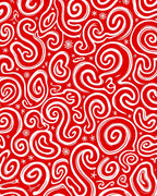 Red White Swirl Abstract Harmony Rug