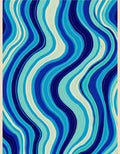 Ocean Blue Swirl Wave Rug