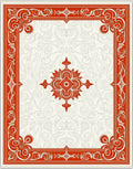 Crimson Ornate Scrollwork Central Medallion Rug