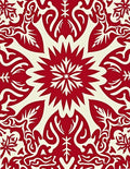 Bold Red Fiery Floral Radial Rug