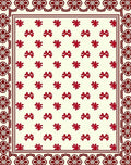 Crimson Floral Bordered All-Over Rug