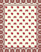 Crimson Floral Bordered All-Over Rug