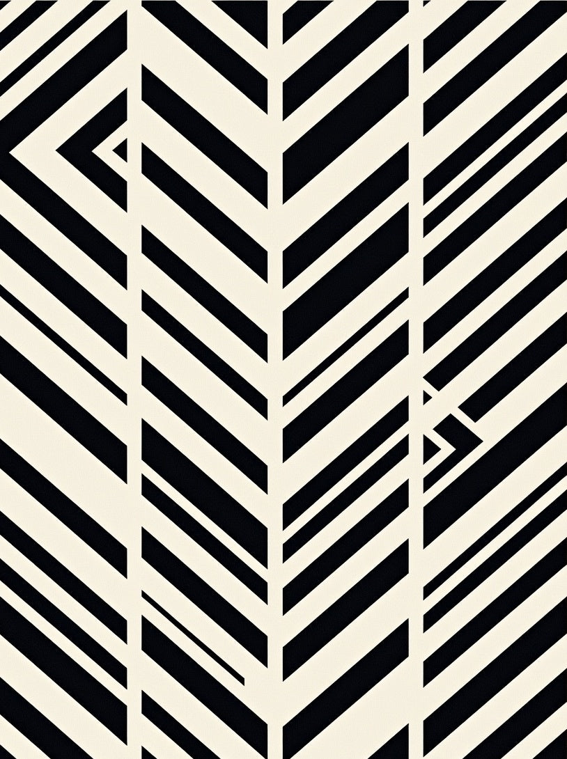 Monochromatic Modern Geometric Stripe Rug