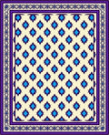 Ivory Blue Star Medallion Bordered Rug
