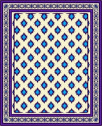 Ivory Blue Star Medallion Bordered Rug