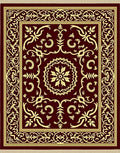 Crimson Gold Medallion Arabesque Rug