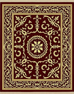 Crimson Gold Medallion Arabesque Rug