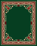 Crimson and Cream Arabesque Border Rug