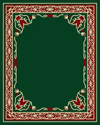 Crimson and Cream Arabesque Border Rug