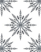 Silver Snowflake Repeating Ornament Rug