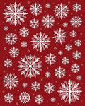 Crimson White Snowflake All Over Rug