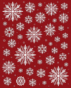 Crimson White Snowflake All Over Rug