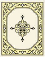 Yellow Ornate Medallion Scroll Rug