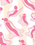 Playful Pink Abstract Organic Shapes Rug