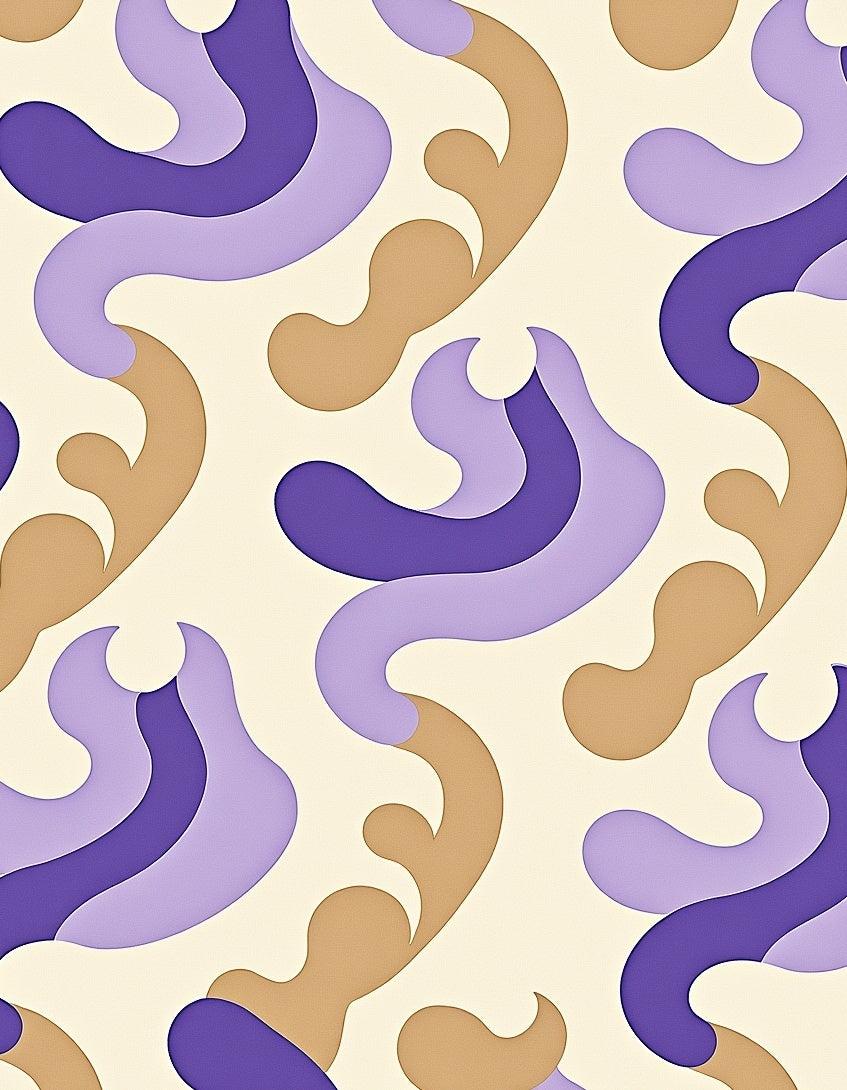 Whimsical Purple Brown Swirls Rug