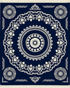 Midnight Blue Intricate Medallion Rug