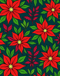 Crimson Poinsettia Garden All-Over Rug