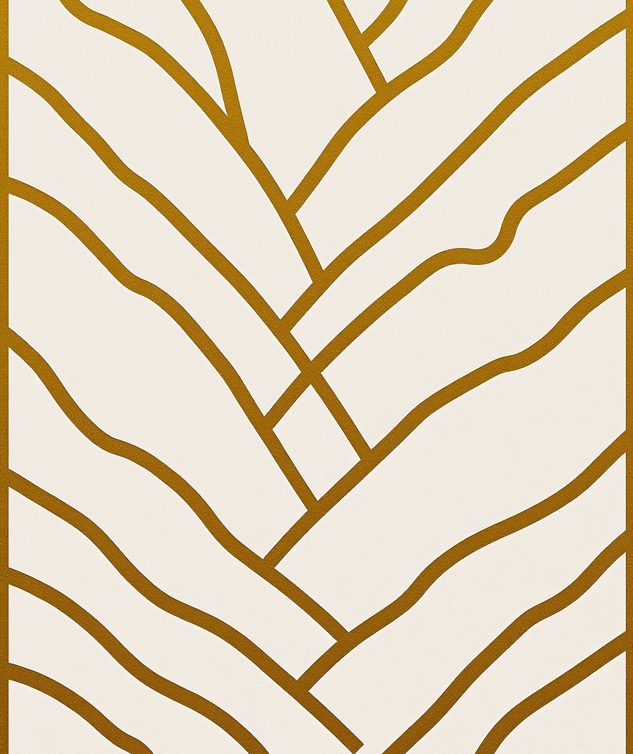 Golden Ochre Wavy Lines Rug