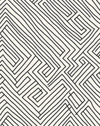 Abstract Black White Maze Line Rug
