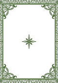 Ornate Green Filigree Border Star Rug