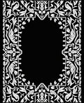 White Vine and Leaf Border Medallion Rug