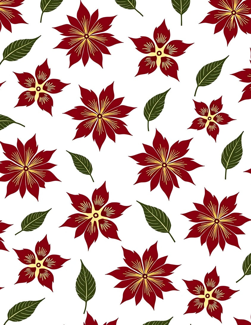 Deep Red Golden Petal Bloom Rug