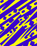 Electric Blue Yellow Jagged Stripes Rug
