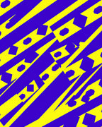 Electric Blue Yellow Jagged Stripes Rug
