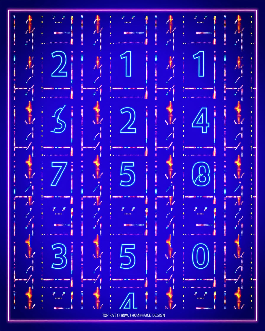 Vibrant Neon Blue Digital Grid Rug