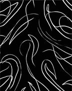 Whimsical White Brushstroke Flowing Lines Rug